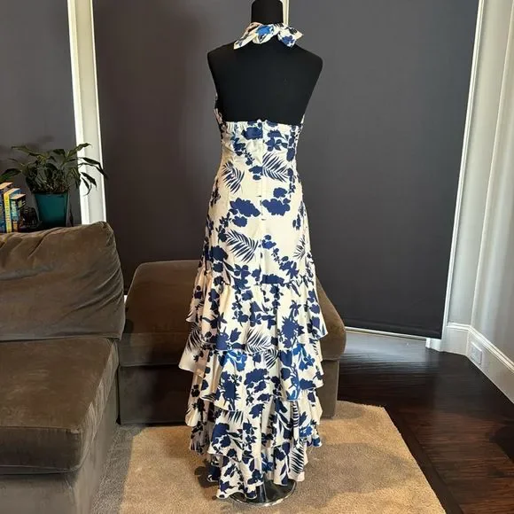SOLD Women’s Summer Floral Halter Neck Maxi Dress with Ruffles Size L NWOT - Picture 5 of 13